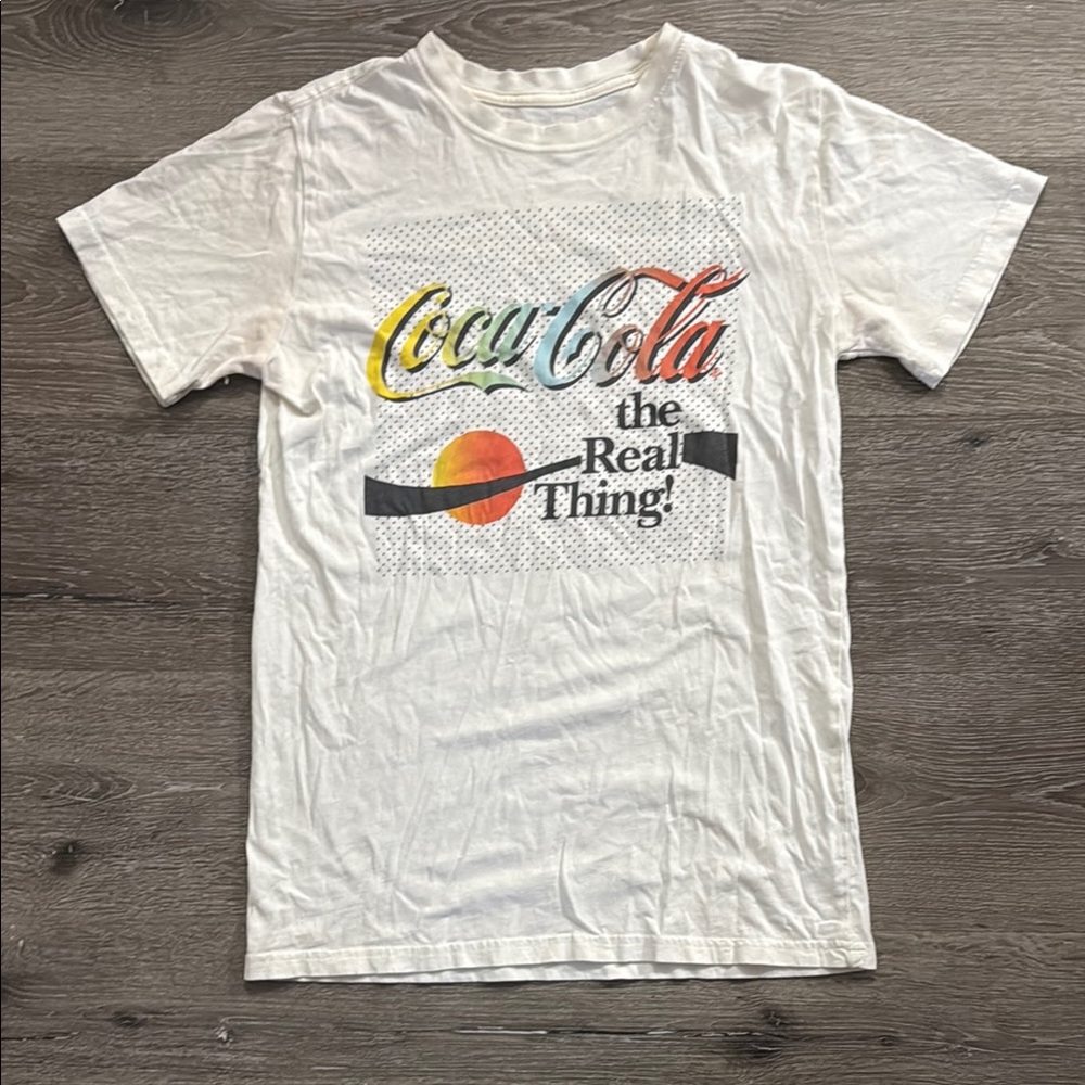 Coca-Cola Vintage White Tee with Colorful Logo